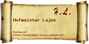 Hofmeister Lajos névjegykártya