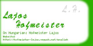 lajos hofmeister business card